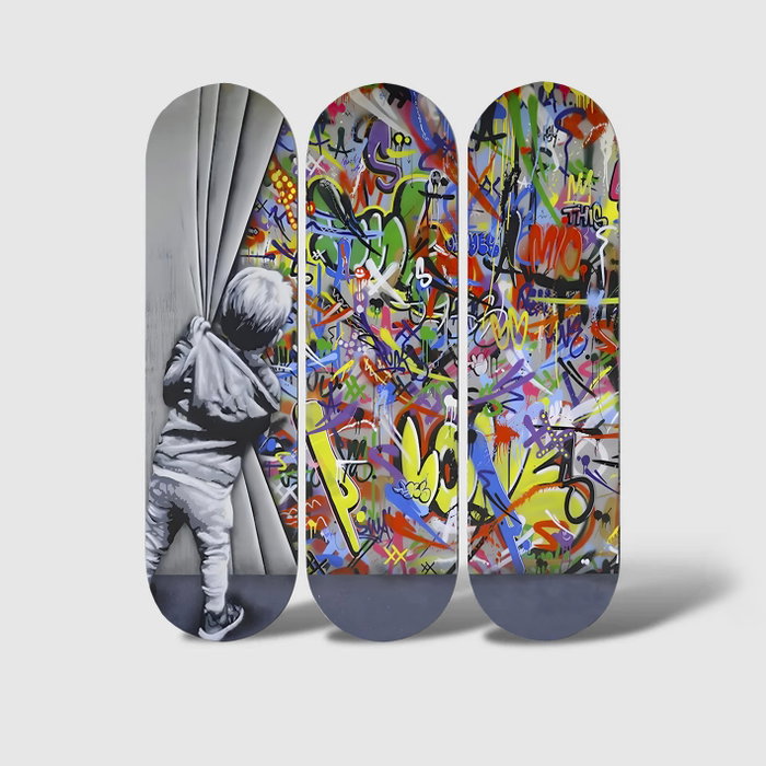 Wallity Cuadro Decorativo de MDF Multicolor (3 Piezas)